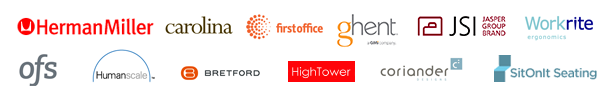 herman miller, workrite, ofs, first office, humanscale, sitonit, JSI, ghent, hightower, coriander, carolina