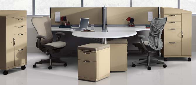 Office World's Filing and Storage - Herman Miller Meridian Mobile Storagein Ethospace Environment